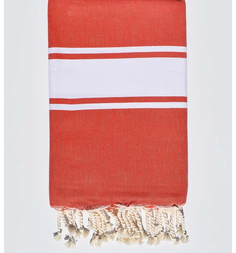 toalla de playa roja amapola tejido plato Fouta Tunisia - 1