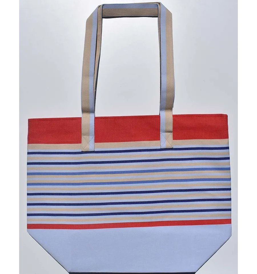 Bolso de playa azul pálido, rojo, gris, azul klein y azul aciano Fouta Tunisia - 1