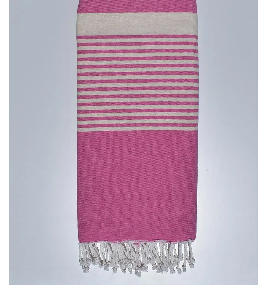 Fouta gigante rosa caramelo con rayas Fouta Tunisia - 1