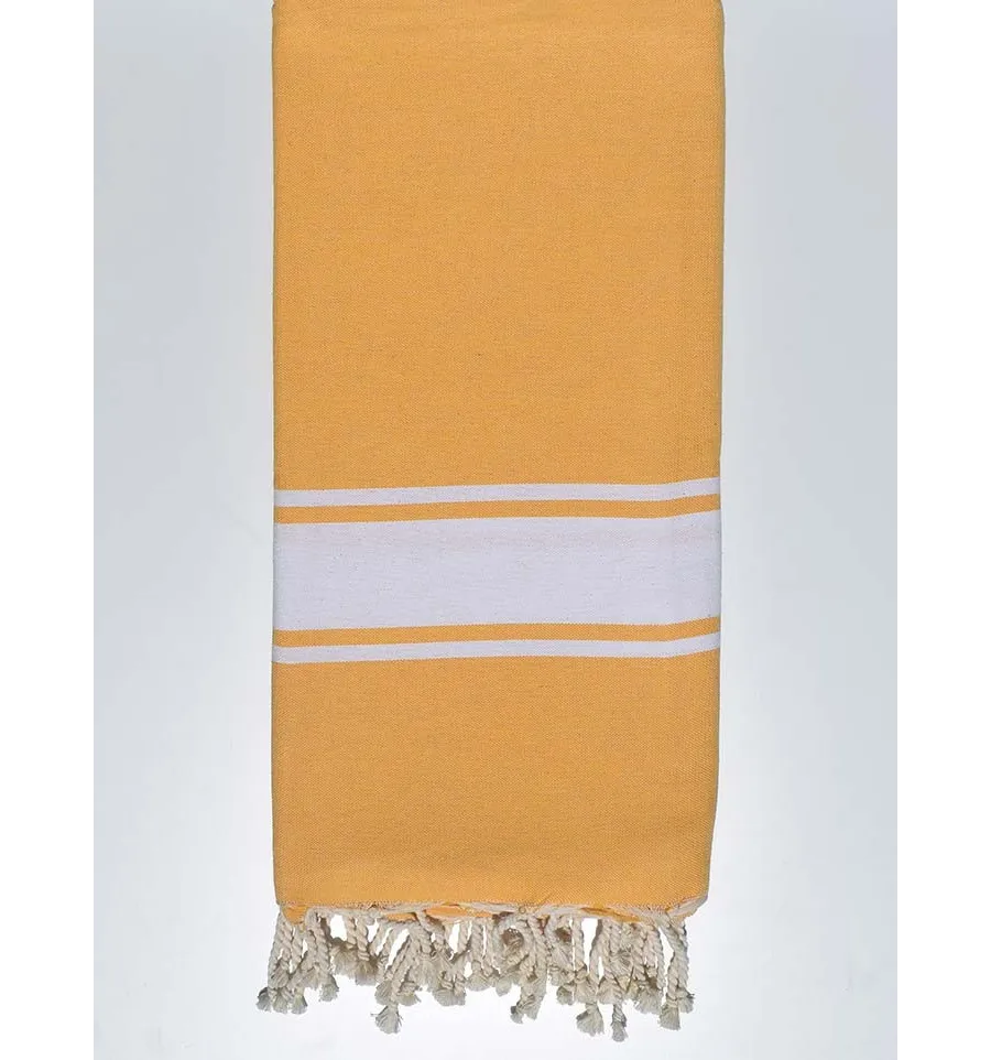 Toalla de playa grande amarillo mostaza 1.90m*2m Fouta Tunisia - 1