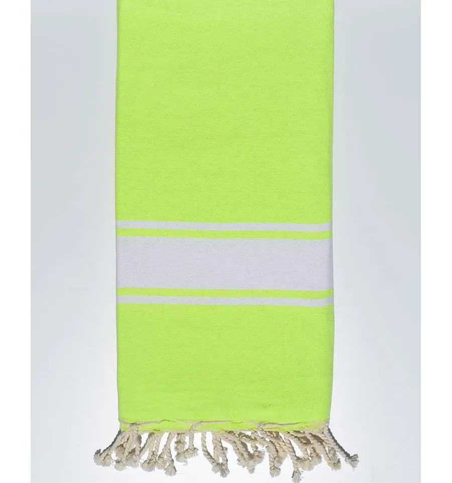 Toalla de playa gigante amarillo verde neón 2m*2m Fouta Tunisia - 1