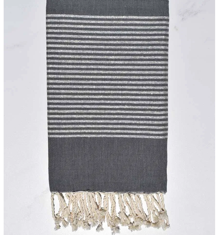 FOUTA Lurex plano gris oscuro Fouta Tunisia - 1