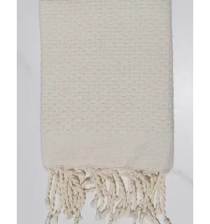 Servilleta nido de abeja blanca crema Fouta Tunisia - 1