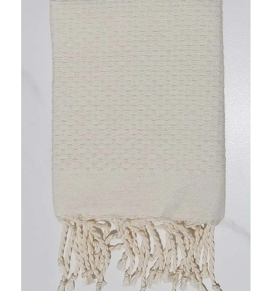 Servilleta nido de abeja blanca crema Fouta Tunisia - 1