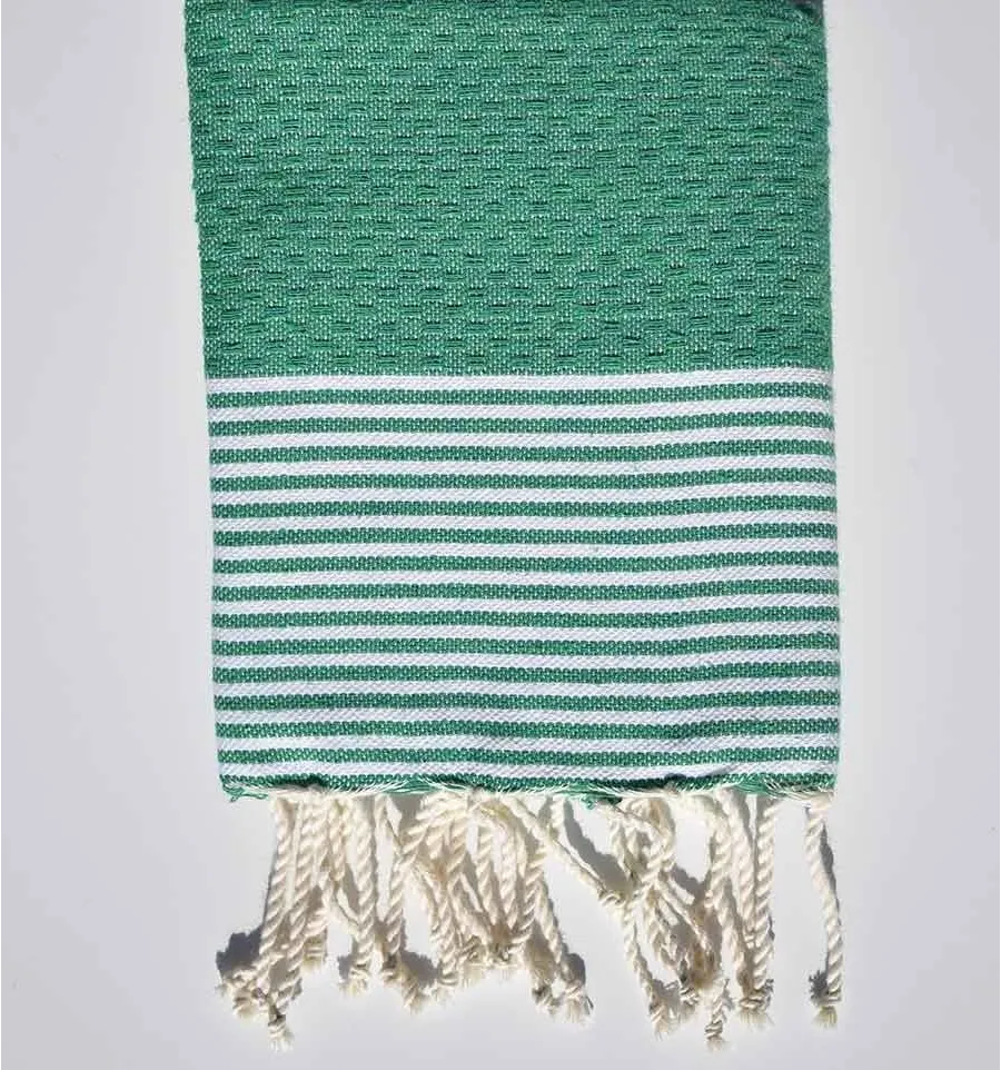 Servilleta verde con rayas Fouta Tunisia - 1