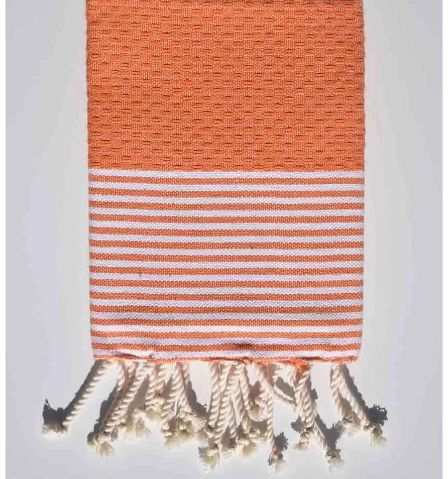 Servilleta naranja con rayas Fouta Tunisia - 1