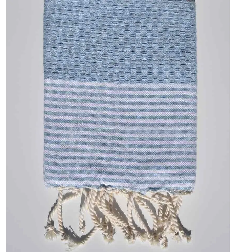 Servilleta celeste con rayas Fouta Tunisia - 1