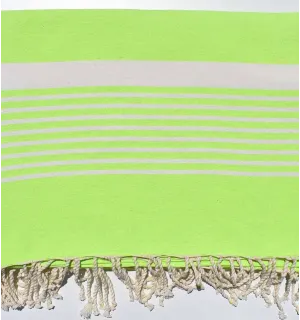 Fouta gigante verde neón con rayas Fouta Tunisia - 1