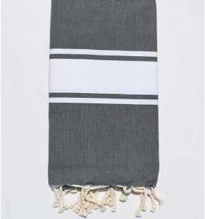 Fouta tejido liso gris oscuro Fouta Tunisia - 1