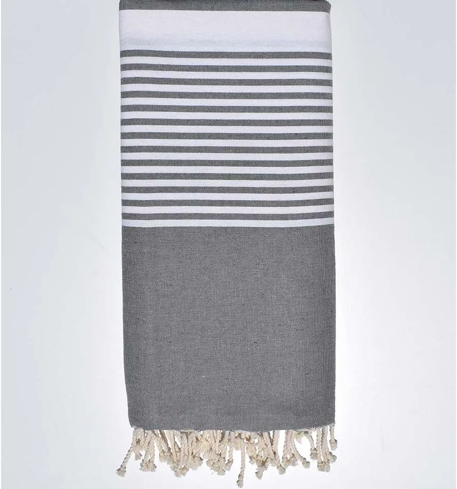 Fouta gigante bis gris con rayas Fouta Tunisia - 1