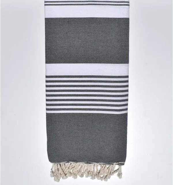 Toalla de playa grande gris oscuro 1.90m*2m Fouta Tunisia - 1