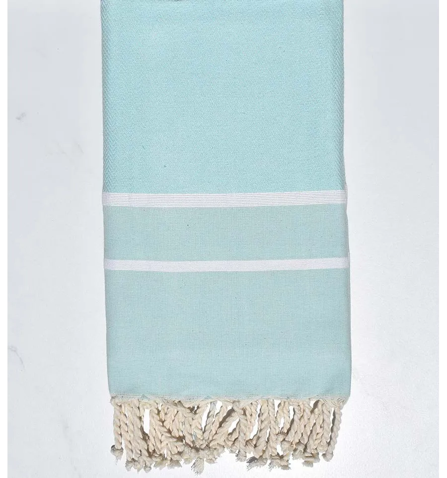 Toalla de playa chevron azul pastel Fouta Tunisia - 1