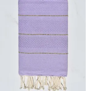 Toalla de playa nido de abeja malva con lurex Fouta Tunisia - 1