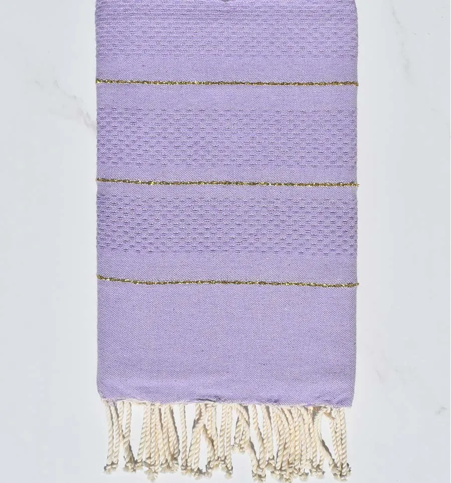 Toalla de playa nido de abeja malva con lurex Fouta Tunisia - 1