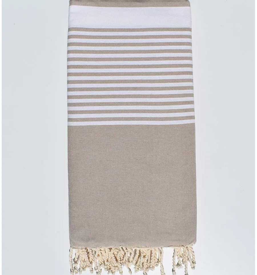 Fouta gigante greige con rayas Fouta Tunisia - 1