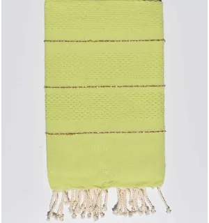 Toalla de playa nido de abeja pistacho con lurex Fouta Tunisia - 1