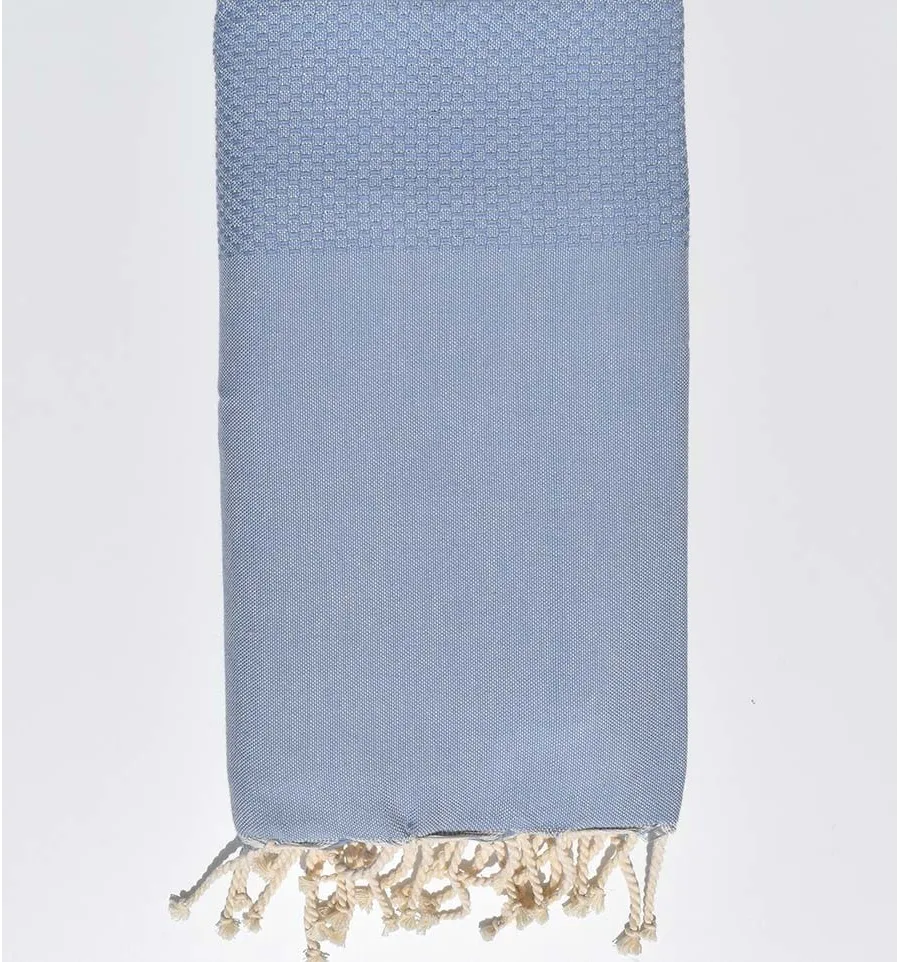 Fouta nido de abeja unido gris claro  - 1