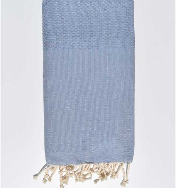 Fouta nido de abeja unido gris claro  - 1