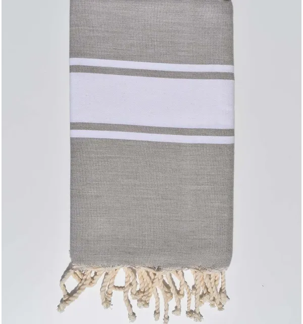 Toalla de playa gris beige claro Fouta Tunisia - 1