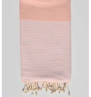 Fouta Nido abeja rosa claro pálido Fouta Tunisia - 1