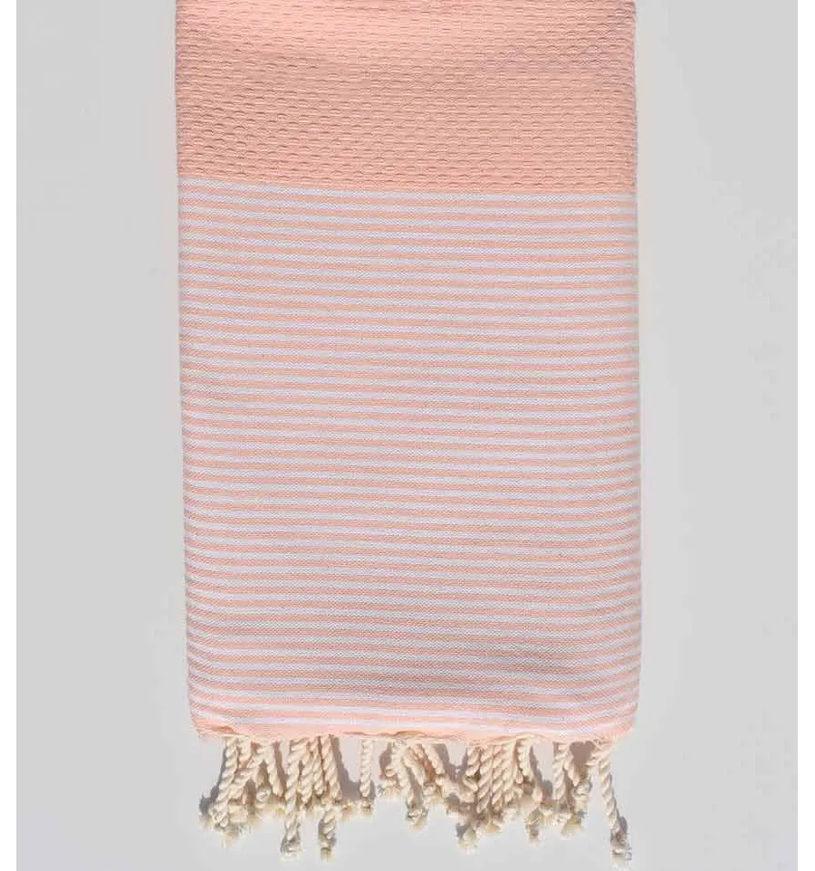 Fouta Nido abeja rosa claro pálido Fouta Tunisia - 1