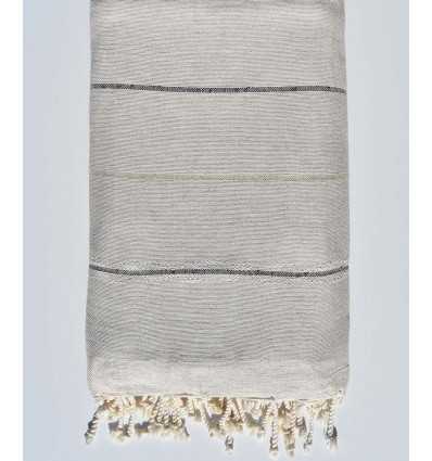 Fouta gigante beige con lurex azul y dorado  - 1