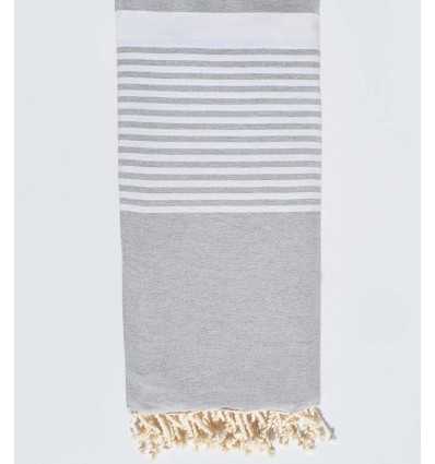 Fouta gigante gris medio con rayas Fouta Tunisia - 1