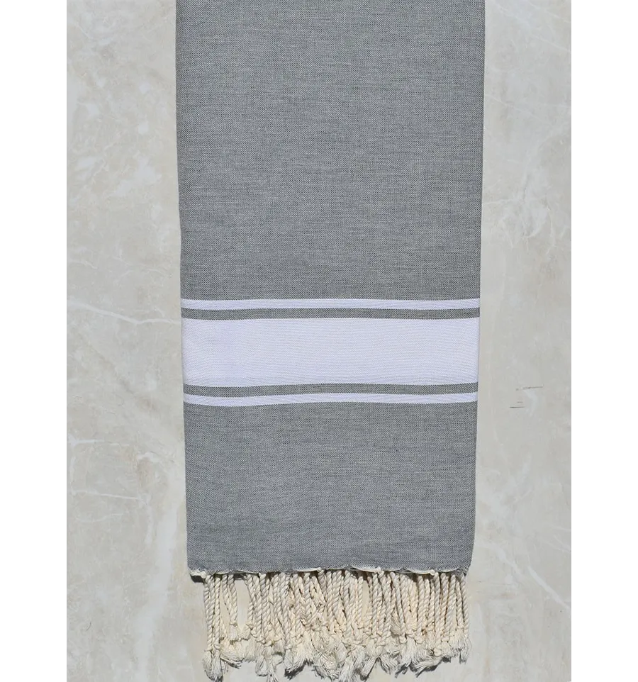 Grande Fouta gris acero 1.90m*2m Fouta Tunisia - 1