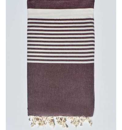 Fouta gigante berenjena con rayas Fouta Tunisia - 1