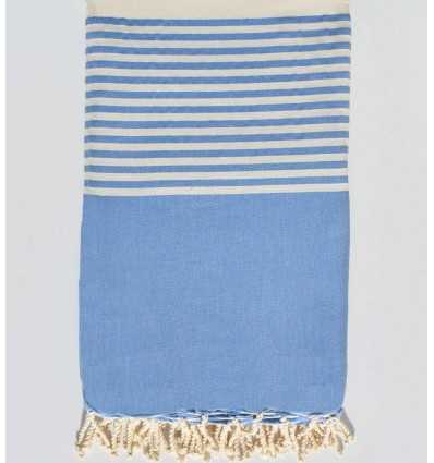 Fouta gigante azul rayado blanco Fouta Tunisia - 1