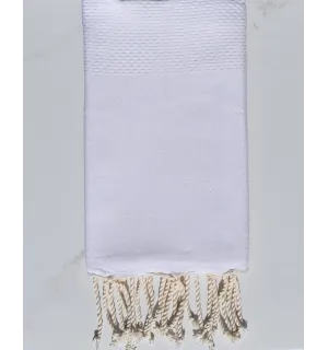 Fouta nido de abeja unido blanco-crema Fouta Tunisia - 1