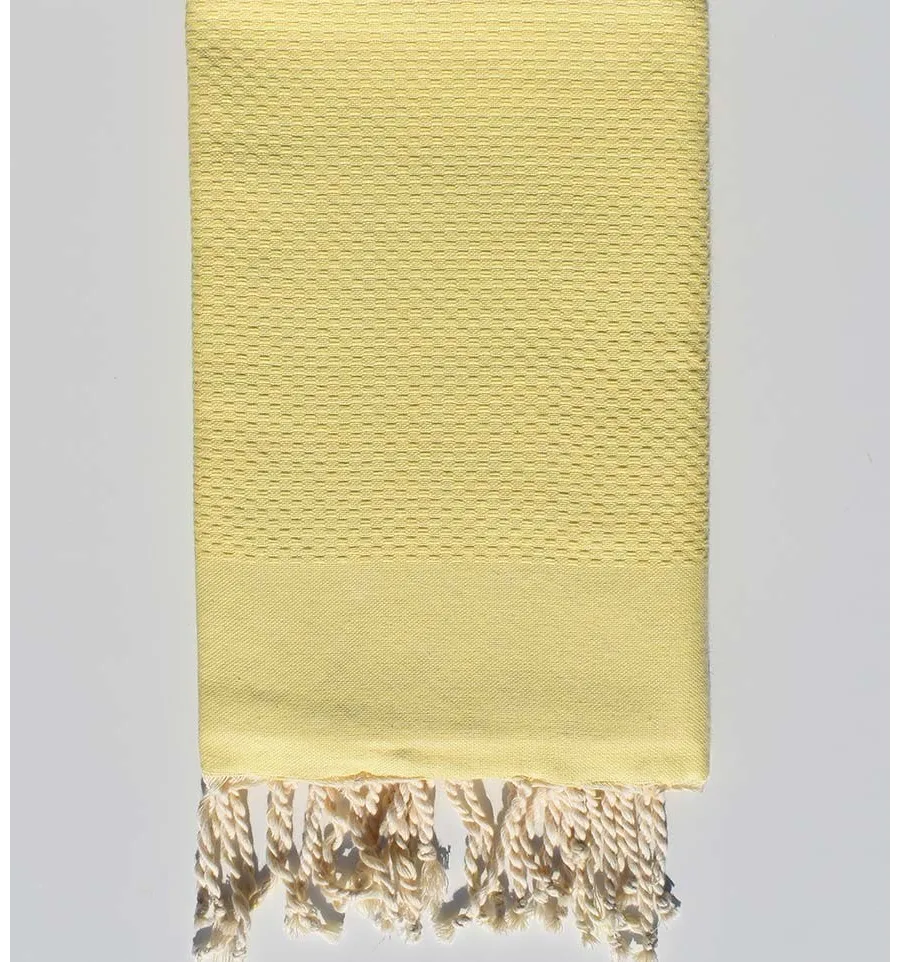 Fouta nido de abeja unido amarillo claro. Fouta Tunisia - 1