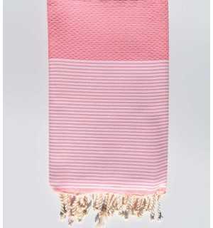 Fouta nido de abeja rosa claro Fouta Tunisia - 1