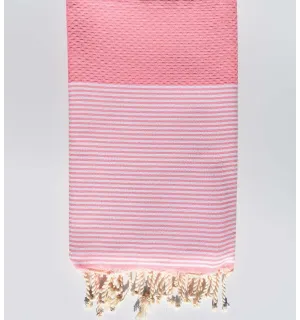 Fouta nido de abeja rosa claro Fouta Tunisia - 1