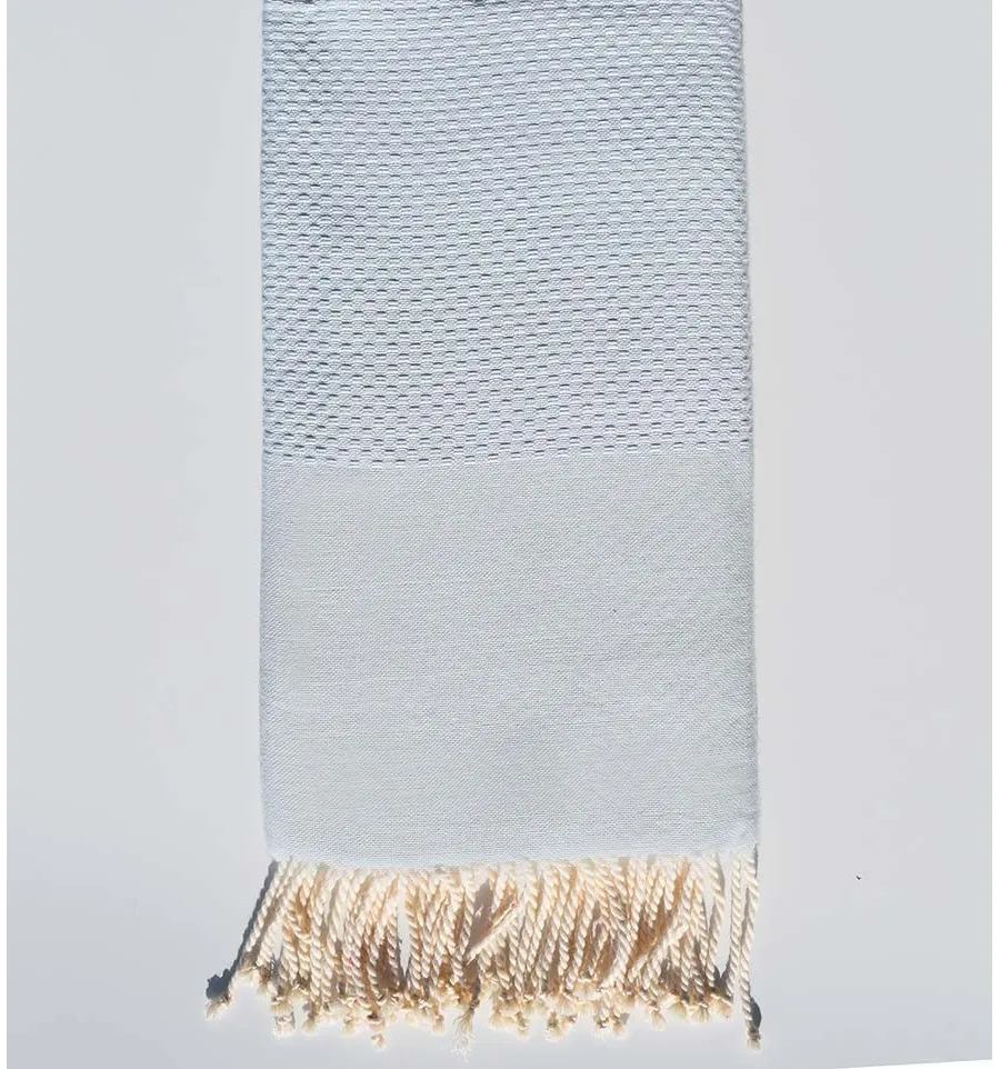 Fouta nido de abeja unido azul pastel claro Fouta Tunisia - 1