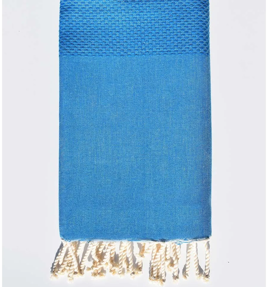 Fouta nido de abeja unido pato azul Fouta Tunisia - 1