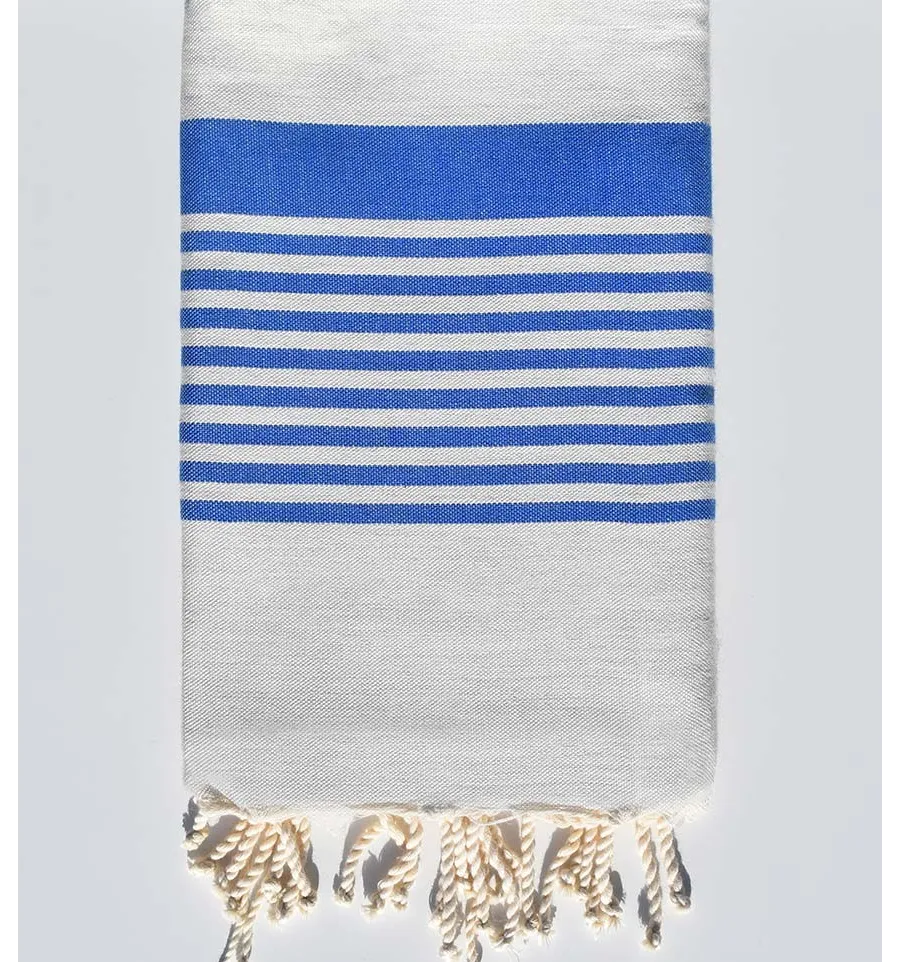 Toalla de playa arturo gris muy claro y azul Fouta Tunisia - 1