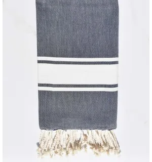 Toalla playa denim azul Fouta Tunisia - 1 2