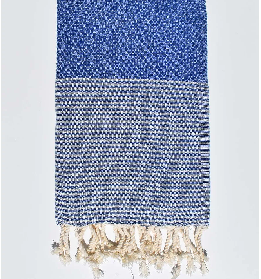 FOUTA Lurex nido de abeja azul cobalto Fouta Tunisia - 1