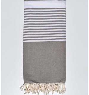 Toalla de playa gigante topo con rayas 1.90m x 3m Fouta Tunisia - 1 2