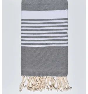 Toalla de playa Arthur gris acero Fouta Tunisia - 1