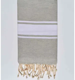 Toalla playa beige gris medio Fouta Tunisia - 1