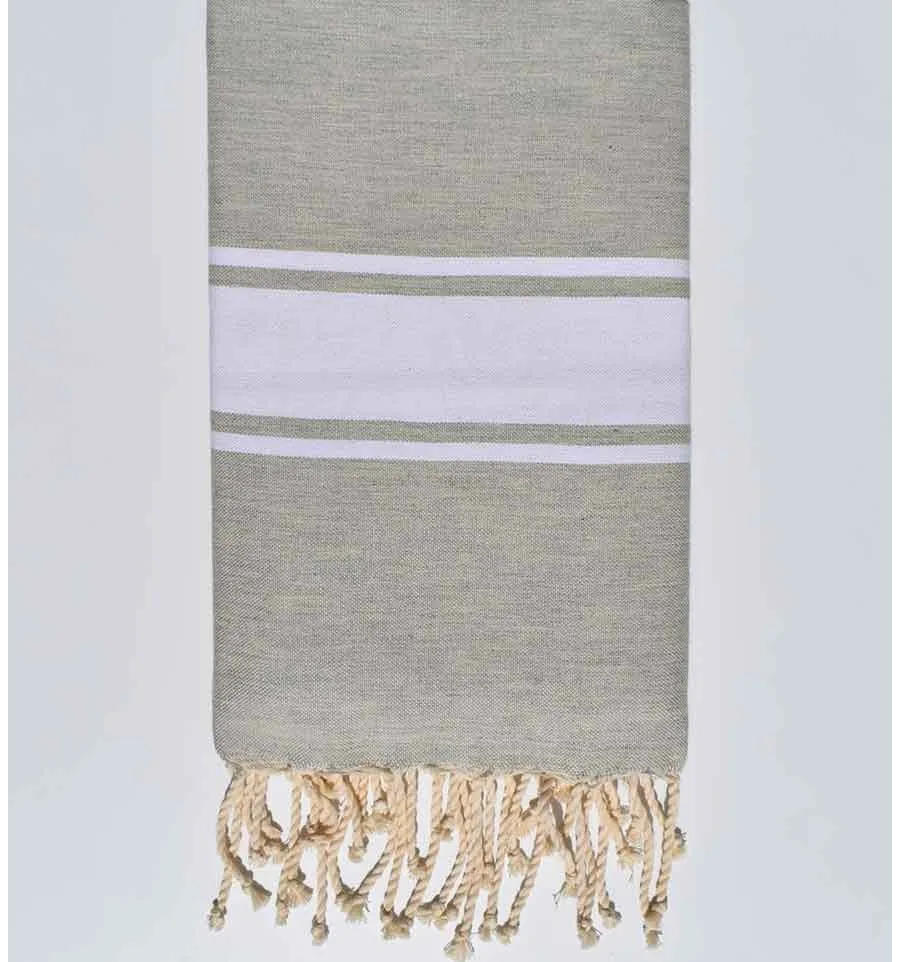 Toalla playa beige gris medio Fouta Tunisia - 1