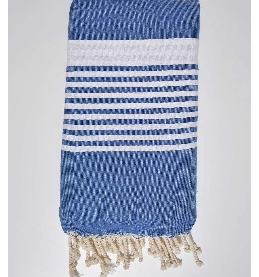 Toalla de playa gigante blue jeans con rayas 2m / 2m Fouta Tunisia - 1