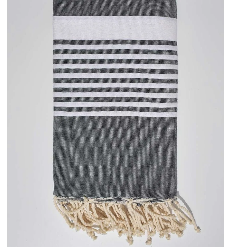 Toalla de playa gigante gris oscuro 1.90m*2m Fouta Tunisia - 1