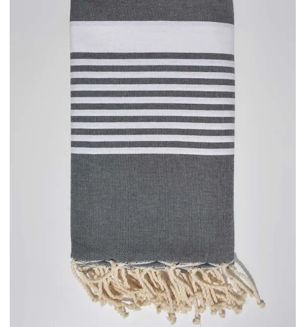 Toalla de playa gigante gris oscuro 1.90m*2m Fouta Tunisia - 1