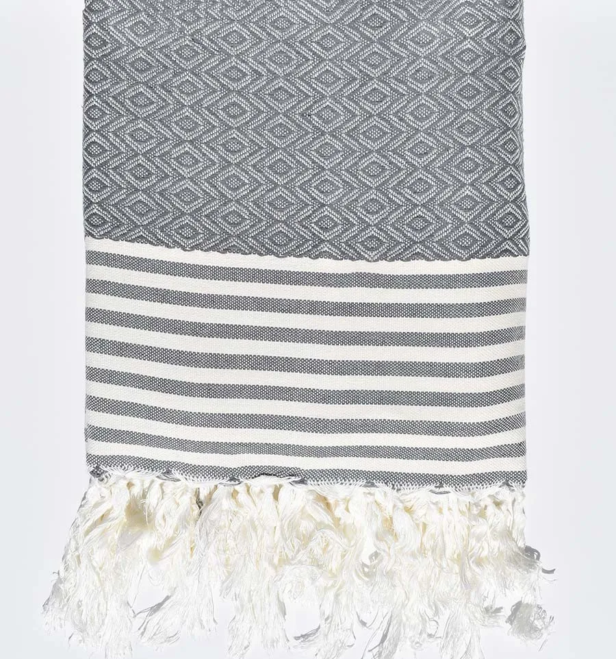 Plaid gris oscuro Fouta Tunisia - 1