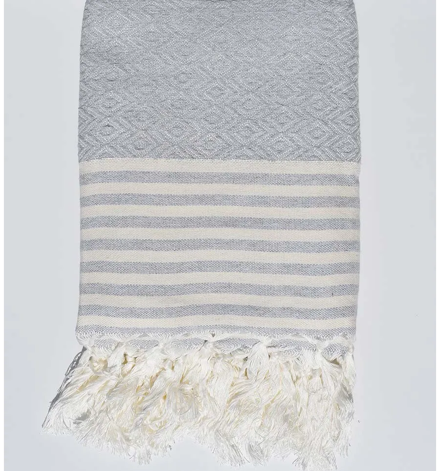 Plaid gris Fouta Tunisia - 1