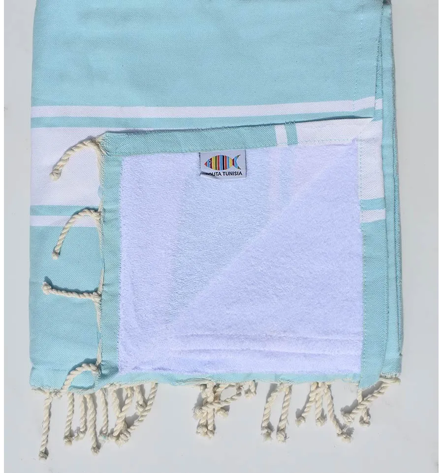 Toalla de playa esponja azul celeste Fouta Tunisia - 1