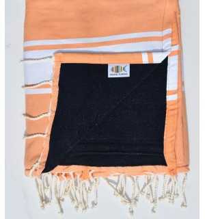 Toalla de playa salmón naranja forrada esponja Fouta Tunisia - 1